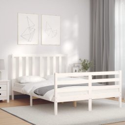 vidaXL Bedframe zonder matras massief grenenhout wit 140x200 cm
