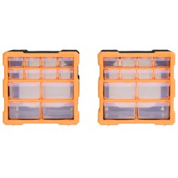 vidaXL Organisers met 12 lades 2 st 26,5x16x26 cm