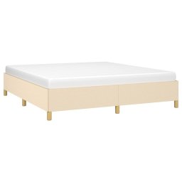 vidaXL Bedframe zonder matras stof crèmekleurig 180x200 cm