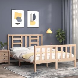 vidaXL Bedframe zonder matras massief grenenhout 140x190 cm