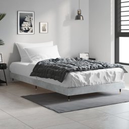 vidaXL Bedframe bewerkt hout betongrijs 90x200 cm