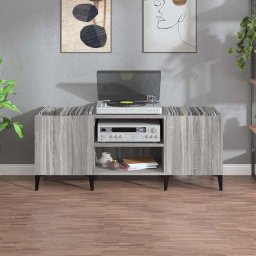 vidaXL Platenkast 121x38x48 cm bewerkt hout grijs sonoma eikenkleurig