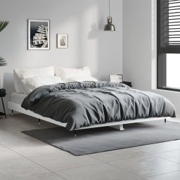 vidaXL Bedframe LED massief hout wit 140x190 cm