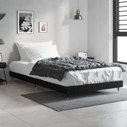 vidaXL Bedframe bewerkt hout zwart 90x200 cm