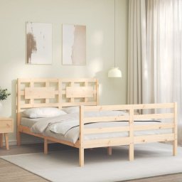 vidaXL Bedframe met hoofdbord massief hout 120x200 cm