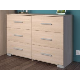 Commode EKLAKO 6 lades brooklyn eik