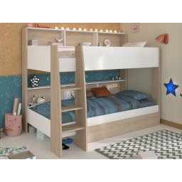 Stapelbed SHELASO 90x200 cm jackson eik met lades