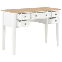 vidaXL Schrijftafel 109,5x45x77,5 cm hout wit