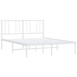 vidaXL Bedframe met hoofdbord metaal wit 160x200 cm