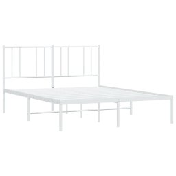 vidaXL Bedframe met hoofdbord metaal wit 140x200 cm