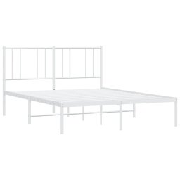 vidaXL Bedframe met hoofdbord metaal wit 120x200 cm