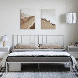 vidaXL Bedframe met hoofdbord metaal wit 193x203 cm