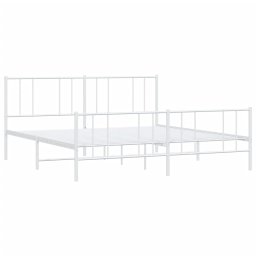 vidaXL Bedframe met hoofd- en voeteneinde metaal wit 200x200 cm