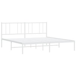 vidaXL Bedframe met hoofdbord metaal wit 200x200 cm