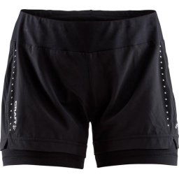 Craft Essential 2-in-1 Sportbroek Dames - Black - Maat XXL