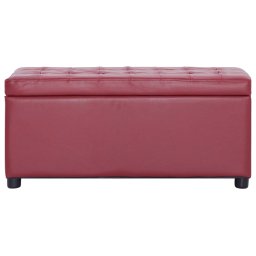 vidaXL Opberghocker 87,5 cm kunstleer wijnrood