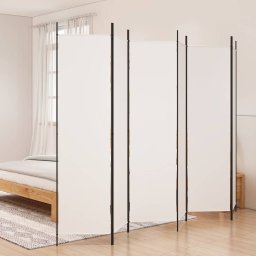 vidaXL Kamerscherm met 6 panelen 300x200 cm stof wit