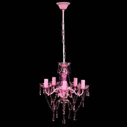 vidaXL Kristallen licht met 5 gloeilampen rosa
