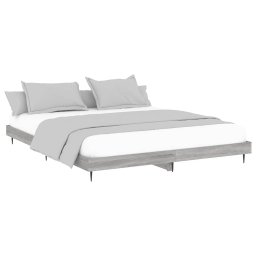 vidaXL Bedframe bewerkt hout grijs sonoma eikenkleurig 200x200 cm