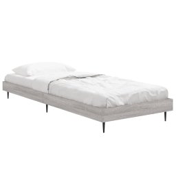 vidaXL Bedframe bewerkt hout grijs sonoma eikenkleurig 75x190 cm