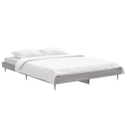 vidaXL Bedframe bewerkt hout grijs sonoma eikenkleurig 135x190 cm