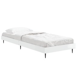 vidaXL Bedframe bewerkt hout hoogglans wit 75x190 cm