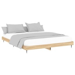 vidaXL Bedframe zonder matras 200x200cm spaanplaat sonoma eikenkleurig