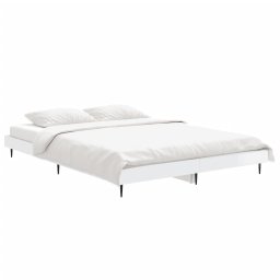 vidaXL Bedframe bewerkt hout hoogglans wit 135x190 cm
