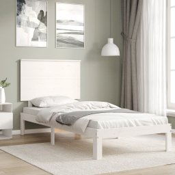 vidaXL Bedframe zonder matras massief grenenhout wit 90x200 cm