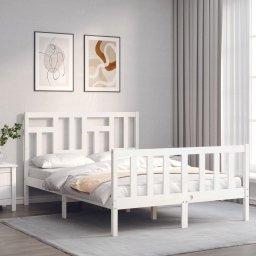 vidaXL Bedframe zonder matras massief grenenhout wit 140x190 cm