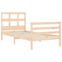vidaXL Bedframe met hoofdbord massief hout 90x200 cm