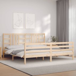 vidaXL Bedframe met hoofdbord massief hout 200x200 cm