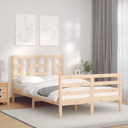 vidaXL Bedframe met hoofdbord massief hout 120x200 cm