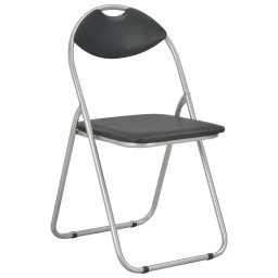 vidaXL Opklapbare stoelen, 2 stuks, zwart kunstleer