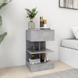 vidaXL Nachtkastjes 2 st 40x35x65 cm spaanplaat betongrijs