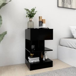 vidaXL Nachtkastjes 2 st 40x35x65 cm spaanplaat zwart