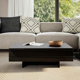 vidaXL Salontafel hoogglans zwart