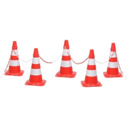 vidaXL Kegelset met ketting 10 m rood en wit