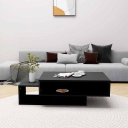 vidaXL Salontafel 105x55x32 cm bewerkt hout zwart