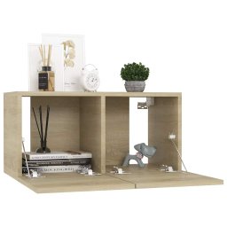 vidaXL Tv-hangmeubelen 2 st 60x30x30 cm sonoma eikenkleurig