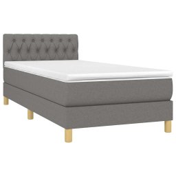 vidaXL Boxspring met matras en LED stof donkergrijs 90x190 cm