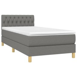 vidaXL Boxspring met matras stof donkergrijs 90x190 cm