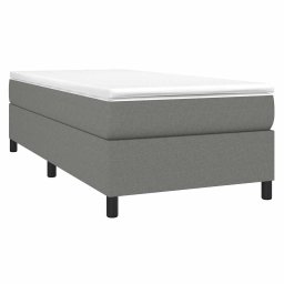 vidaXL Boxspring met matras stof donkergrijs 90x190 cm