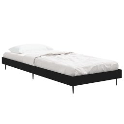 vidaXL Bedframe bewerkt hout zwart 75x190 cm