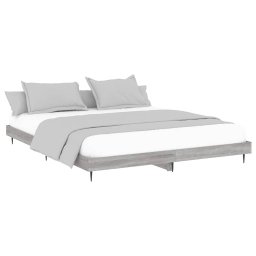 vidaXL Bedframe bewerkt hout grijs sonoma eikenkleurig 120x200 cm