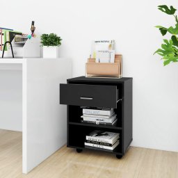 vidaXL Rolkast 46x36x59 cm bewerkt hout zwart