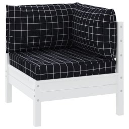 vidaXL Palletkussens 3 st ruitpatroon oxford stof zwart