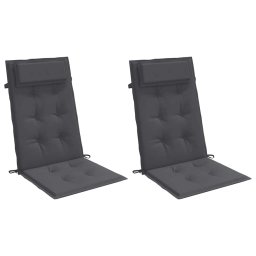 vidaXL Stoelkussens 2 st hoge rug oxford stof antracietkleurig