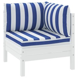 vidaXL Palletkussens 3 st gestreept oxford stof wit en blauw