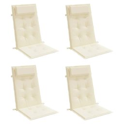 vidaXL Stoelkussens 4 st hoge rug oxford stof crèmekleurig